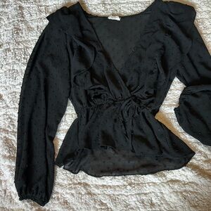 SO vintage Black Textured Women's Blouse